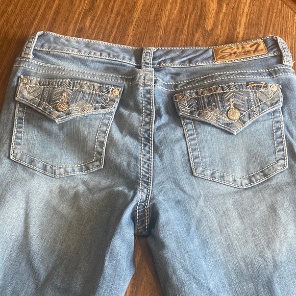 Seven7 Light Blue Slim Boot Cut Jeans for Women - Picture 6 of 8